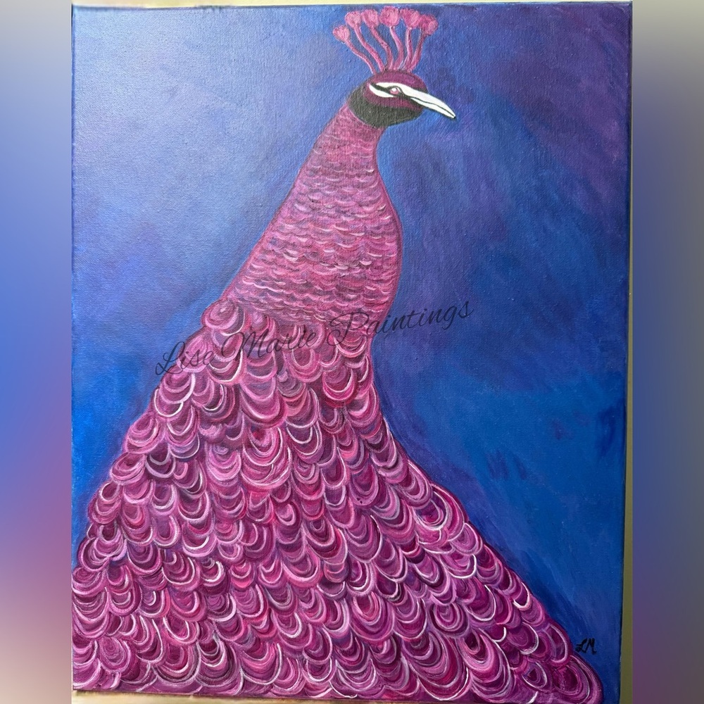 Peacock Acrylic Painting Original on Canvas